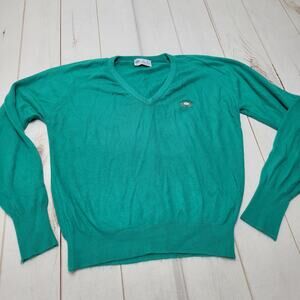 Vintage Pickering Sportswear 100% orlon acrylic sweater V neck green Dungeness